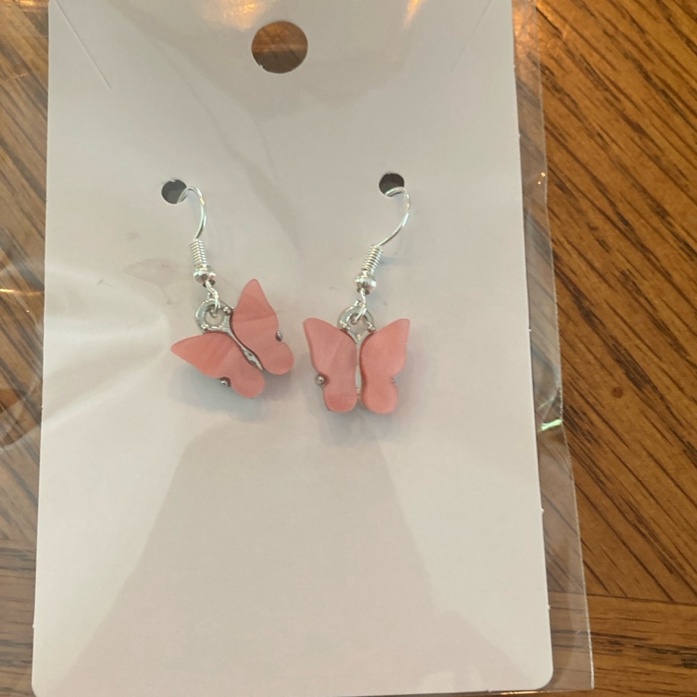 “Pink Butterfly” earrings.